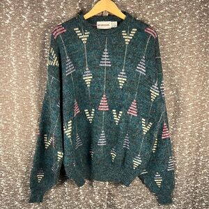 Vintage McGregor Sweater Size‎ Large Acrylic GEOMETRIC Multicolor Coogi Cobain